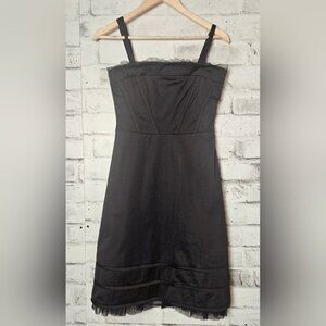 RW&CO Black Corset Strapless Ruffle Dress Size 4